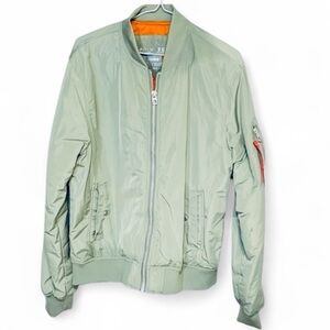 COPY for a unisex listing. Point Zero lined bomber, worn once.